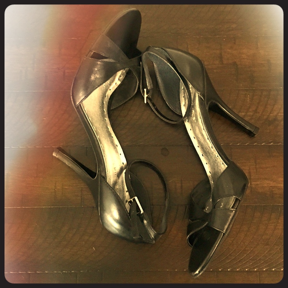 BCBG Black Strappy Heels.